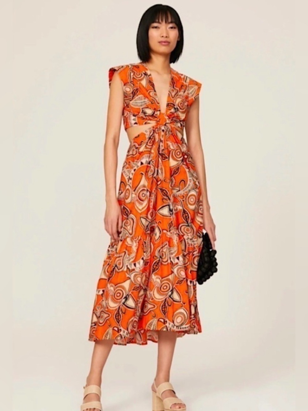 A.L.C. Alexandria Twist Front Tie Cutout Dress